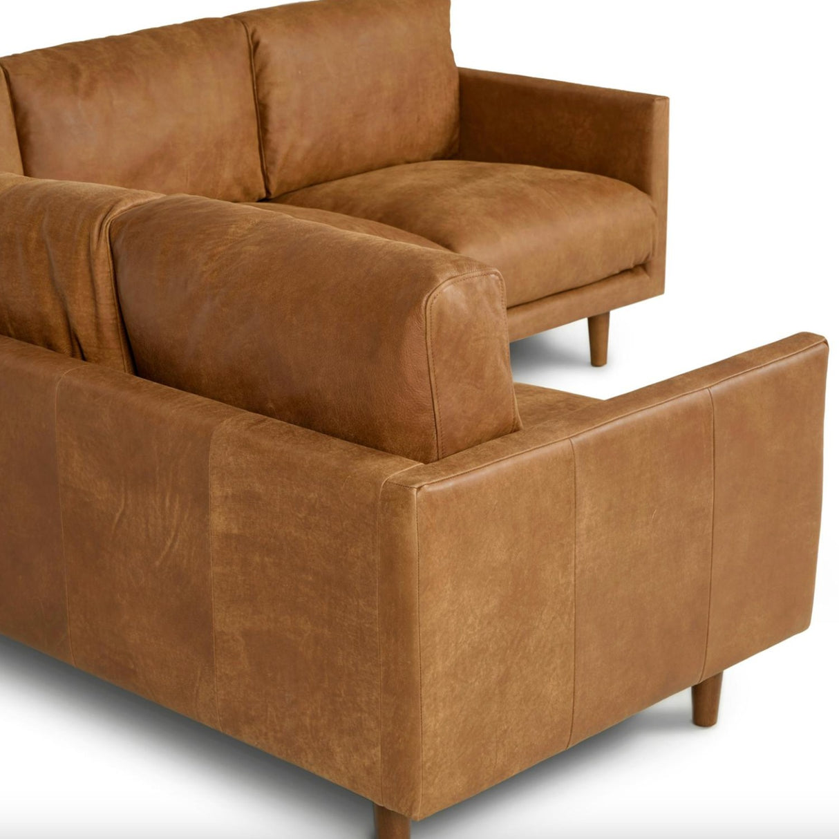 Leather Corner Sectional (Dakota Tan)