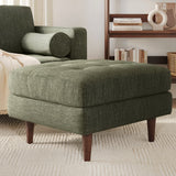 Tufted MCM Ottoman (Fir Green)