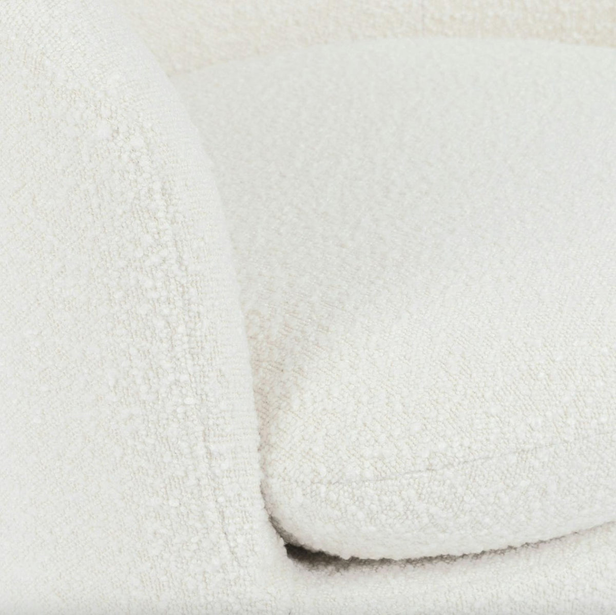 MCM-Style Swivel Chair (Ivory Bouclé)