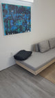 Outdoor Lubek MCM-Style Corner Sectional + Table / Cover (Beach Sand)