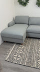 114" Sleeper Sectional w/ Storage Chaise (Silver Light Blue)