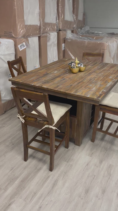 Warehouse M Farmhouse High Top Dining Set w/ 4 chairs