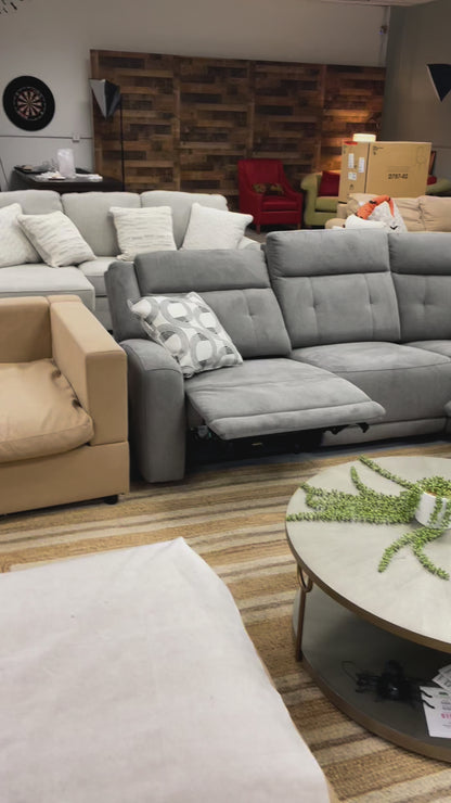 Warehouse M Gray 6pc Sectional w/ Power Recliner and Console