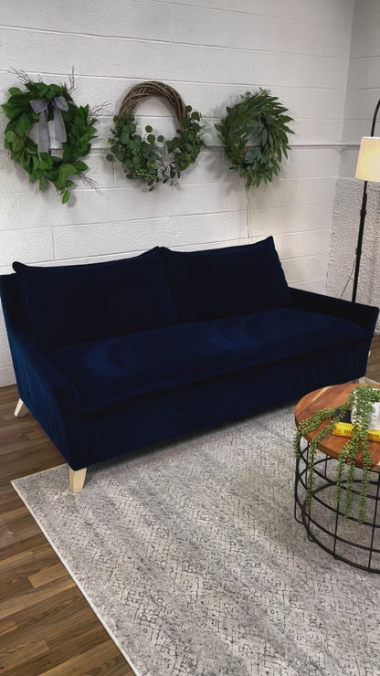 West Elm Bliss Sofa w/Blue Performance Fabric