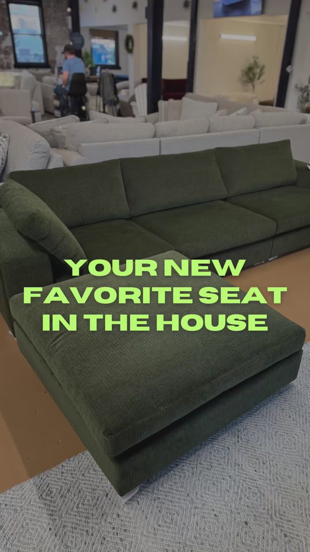 138" 4pc Modular Sectional w/Ottoman (Cypress Green)