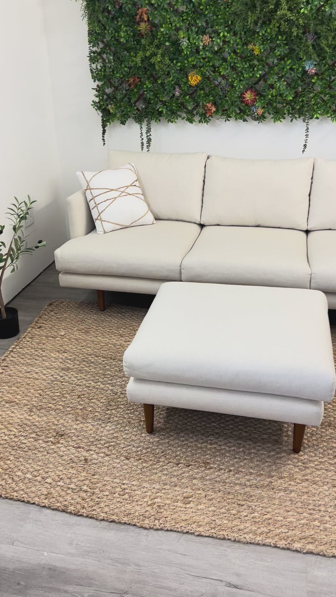 MCM Sofa + Ottoman Set (Seasalt Ivory)