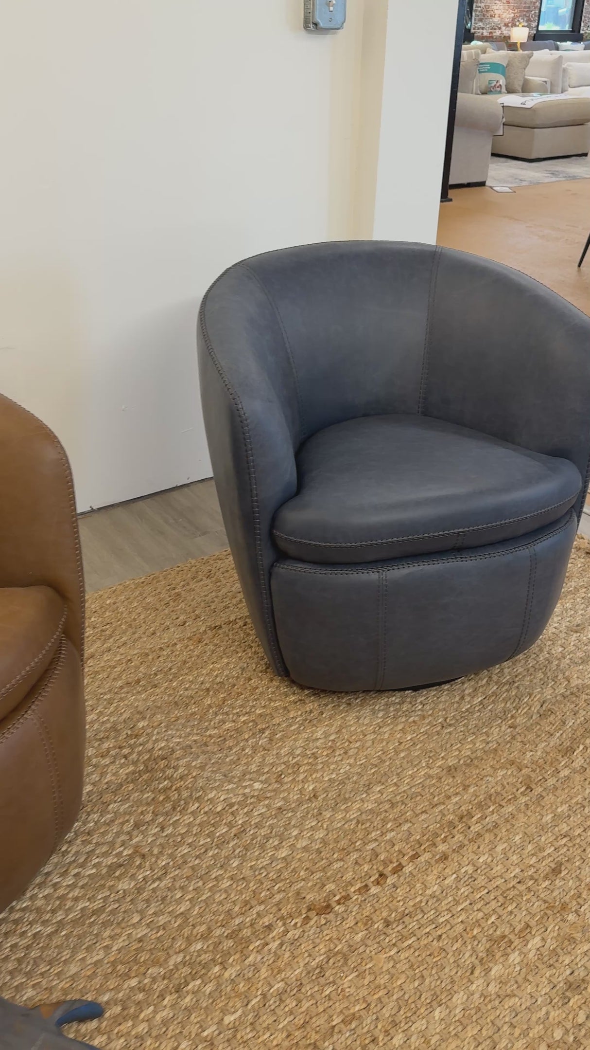 Preston Leather Swivel Chair