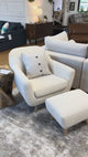 Bouclé Lounge Chair + Ottoman (Ivory)