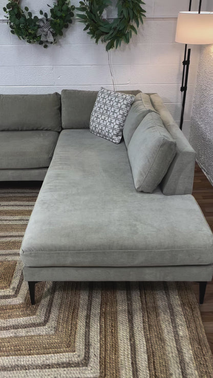 West Elm Andes 2pc Sectional w/Bumper Chaise