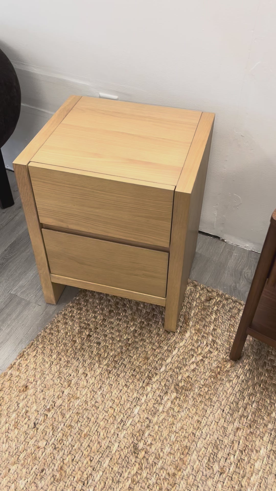2-Drawer MCM Nightstand (White Oak)