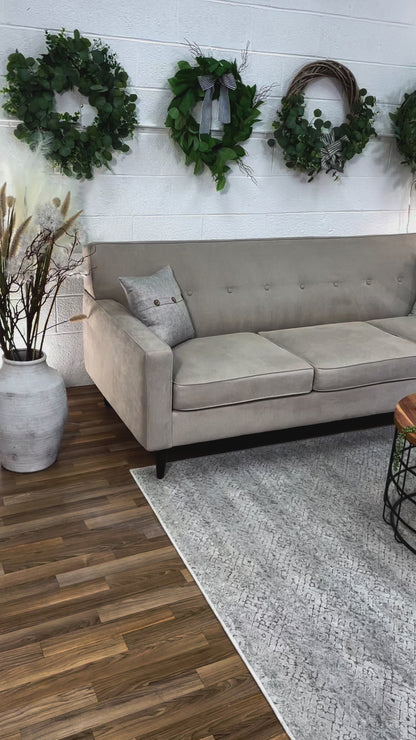 Macy’s 3-Seat Sofa w/Tufted Fixed Back