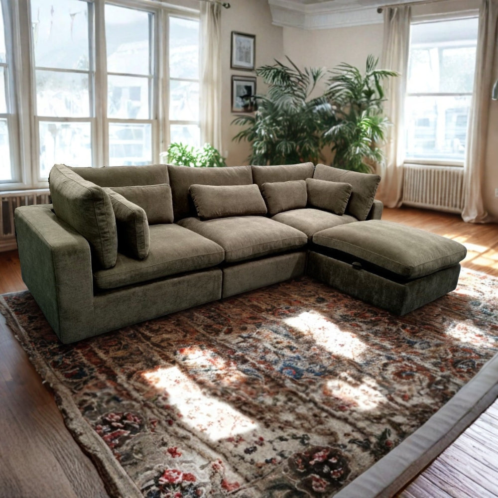 Serenity Cloud Sectional w/Storage Ottoman (5pc) - Pull Up A Couch