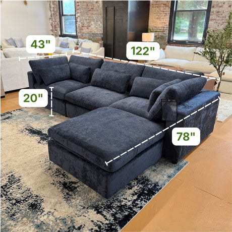 Serenity Cloud (4pc) Sectional w/Storage Ottoman - Pull Up A Couch
