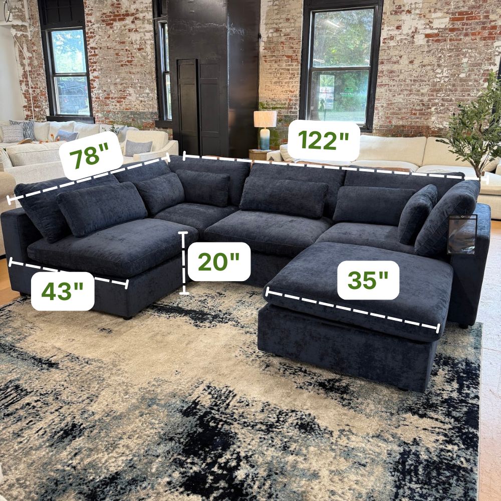 Serenity Cloud Sectional w/Storage Ottoman (5pc) - Pull Up A Couch