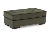 Oversized Caspian-Town Accent Ottoman by Signature Design Ashley, beige fabric, plush cushioned top, angled view showing stylish design