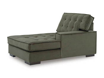 Caspian-Town sectional with chaise by Signature Design Ashley, showing a modern fabric sofa with a spacious chaise lounge.