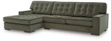 Caspian-Town sectional with chaise by Signature Design Ashley, featuring a modern fabric sofa with a chaise lounge in a living room setting.