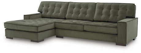 Caspian-Town sectional with chaise by Signature Design Ashley, featuring a modern fabric sofa with a chaise lounge in a living room setting.