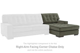 Signature Design by Ashley Caspian-Town sectional with chaise, showcasing plush fabric and modern sectional sofa design.