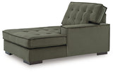 Signature Design by Ashley Caspian-Town sectional with chaise, showing plush fabric and modern design from an angled view.