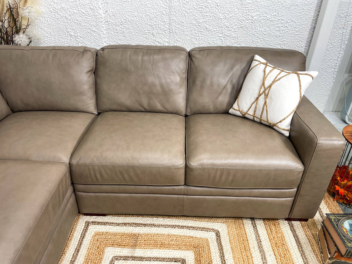 Macy’s Chateau D’ax Full Grain Italian Leather Sectional (LIKE-NEW) - Pull Up A Couch