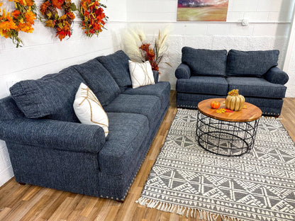 Large Couch + Loveseat Set w/Nailhead trim - Pull Up A Couch