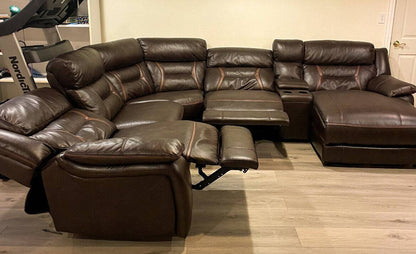 6 Piece Modular Sectional w/3 Powered Recliners - Pull Up A Couch