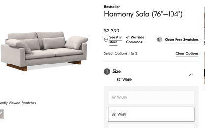 West Elm Harmony 82" Couch - Pull Up A Couch