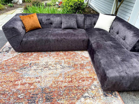 Acanva Gray Tufted 2pc Sectional - Pull Up A Couch