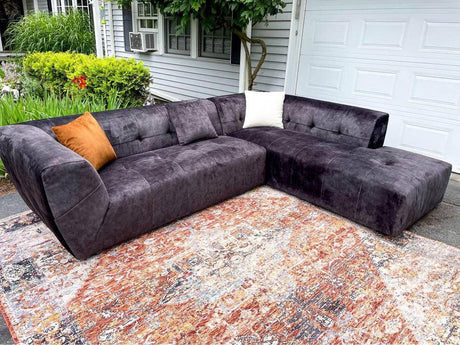 Acanva Gray Tufted 2pc Sectional - Pull Up A Couch