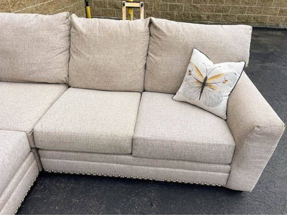 Beige 3pc Sectional Couch - Pull Up A Couch