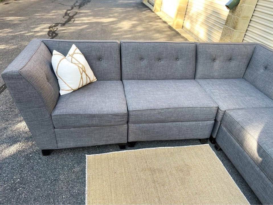 Macy's 6pc Modular Sectional Couch and Ottoman - Pull Up A Couch