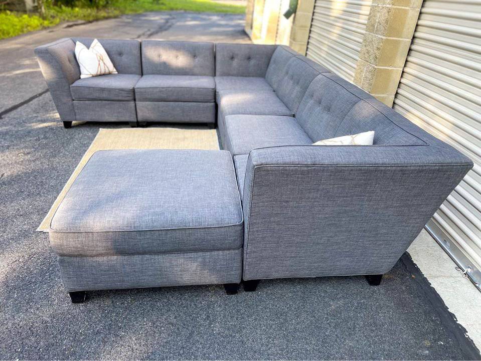 Macy's 6pc Modular Sectional Couch and Ottoman - Pull Up A Couch