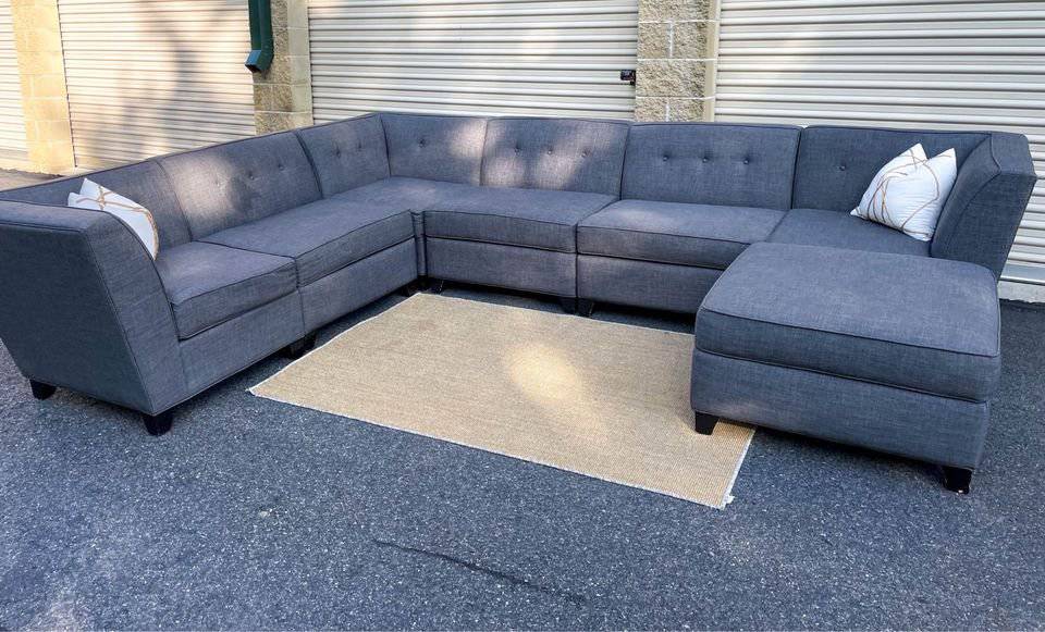 Macy's 6pc Modular Sectional Couch and Ottoman - Pull Up A Couch