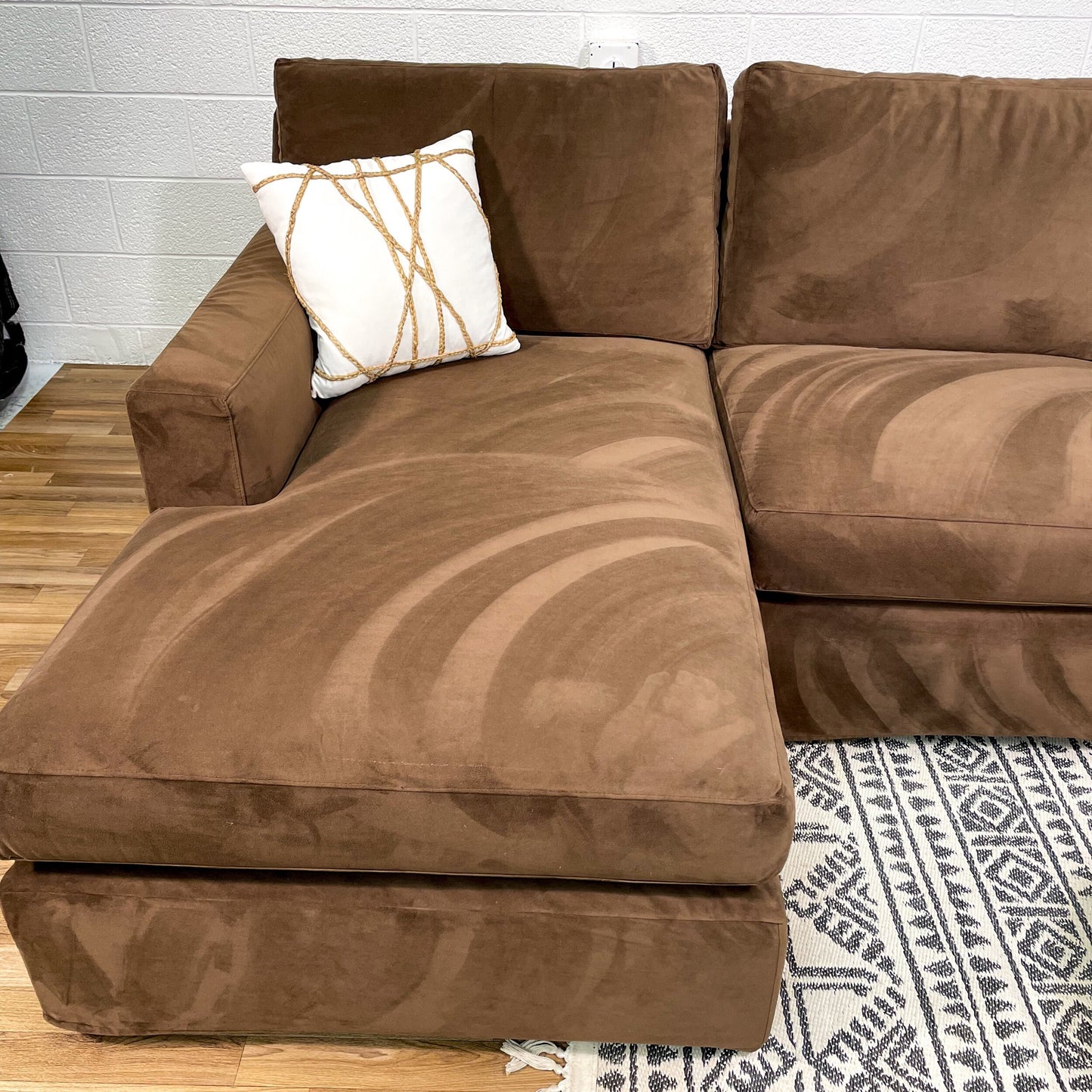 Crate & Barrel 3 pieceSlip Cover Sectional w/ Left and Right Chaise