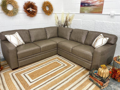 Macy’s Chateau D’ax Full Grain Italian Leather Sectional (LIKE-NEW) - Pull Up A Couch