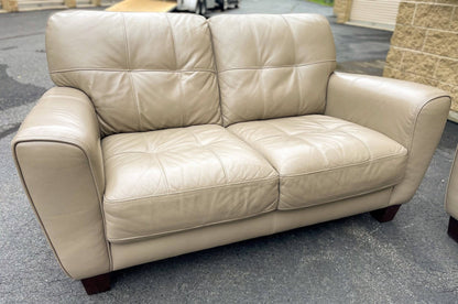 Macy’s Real Leather Couch + Loveseat Set - Pull Up A Couch