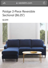West Elm Sofa w/ Reversible Chaise - Pull Up A Couch