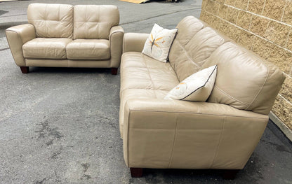 Macy’s Real Leather Couch + Loveseat Set - Pull Up A Couch