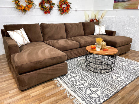 Crate & Barrel 3 pieceSlip Cover Sectional w/ Left and Right Chaise - Pull Up A Couch