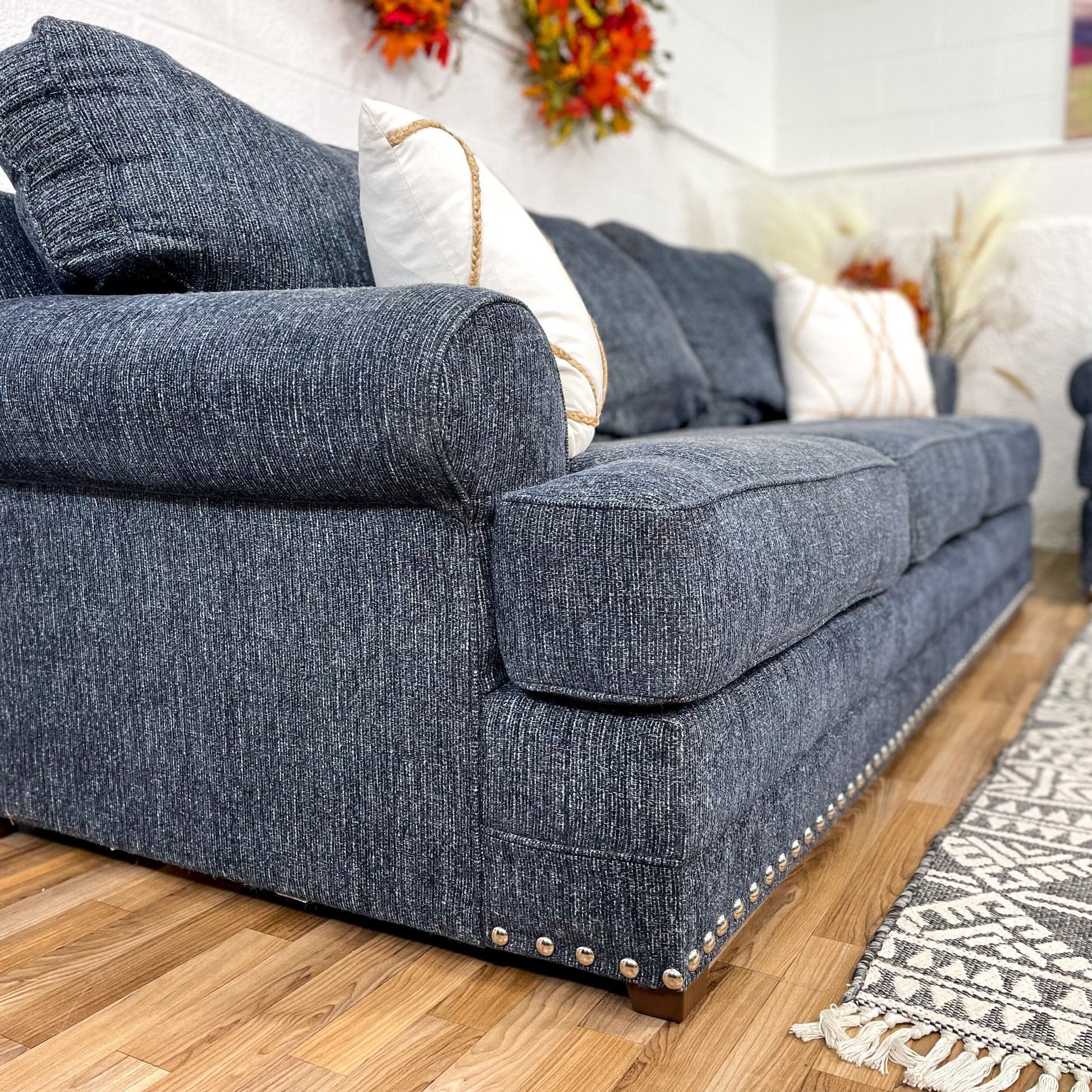 Large Couch + Loveseat Set w/Nailhead trim - Pull Up A Couch