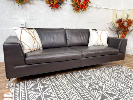 Incanto Real Italian Leather 3-seat Sofa - Pull Up A Couch