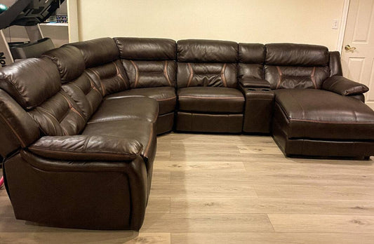 6 Piece Modular Sectional w/3 Powered Recliners - Pull Up A Couch