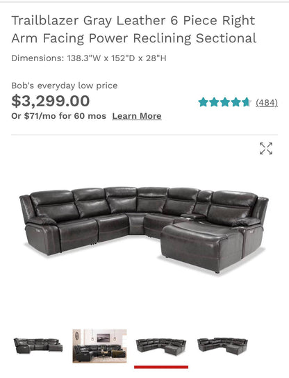 6 Piece Modular Sectional w/3 Powered Recliners - Pull Up A Couch