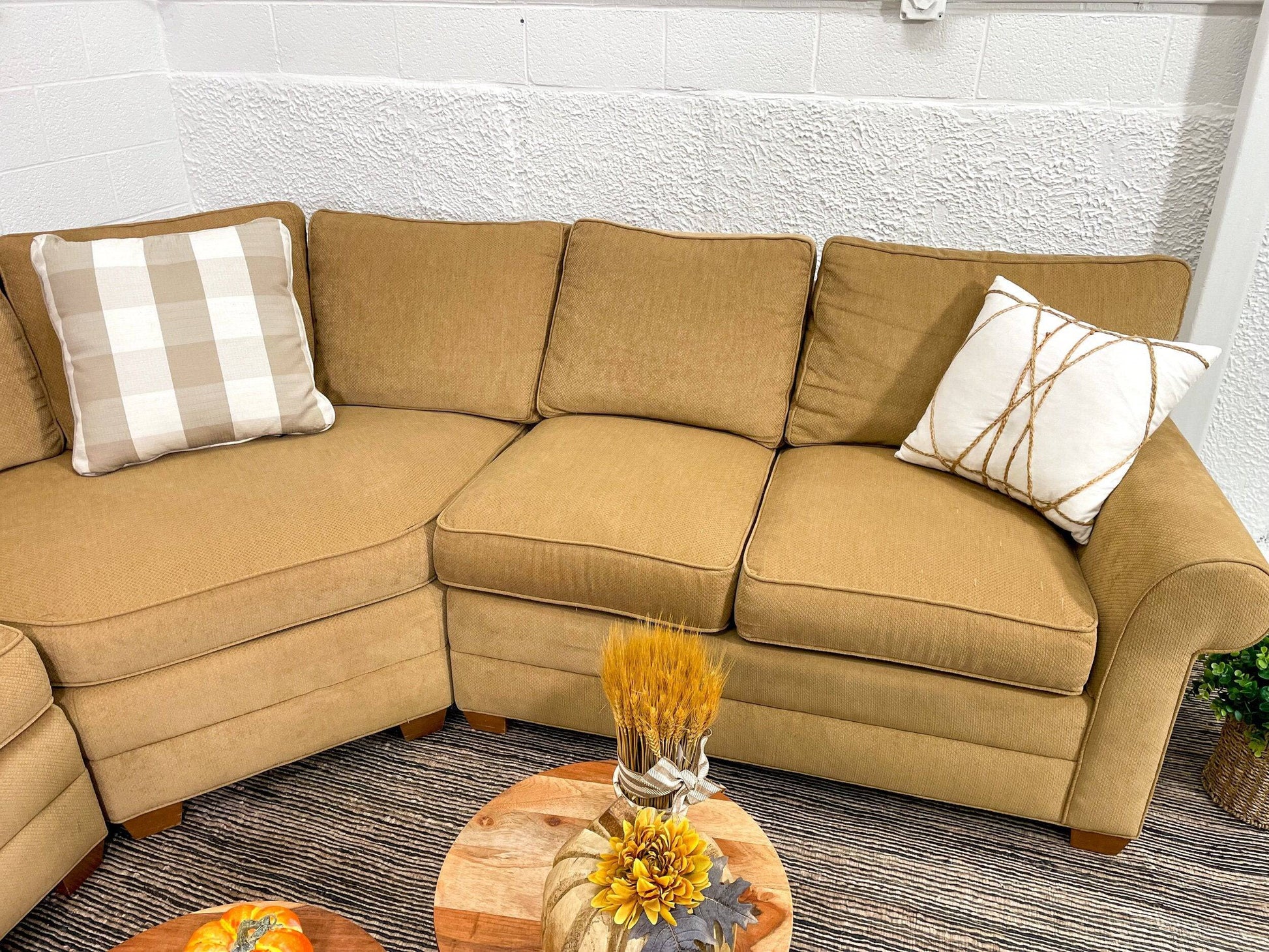 Ethan Allen 3pc Corner Sectional Couch - Pull Up A Couch