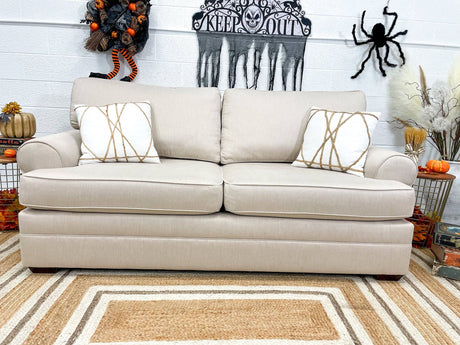 Custom Kincaid 80” Beige Sofa - Pull Up A Couch