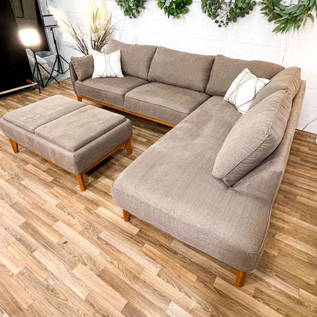 Macy’s 2 pc Sectional w/Ottoman (LIKE-NEW) - Pull Up A Couch