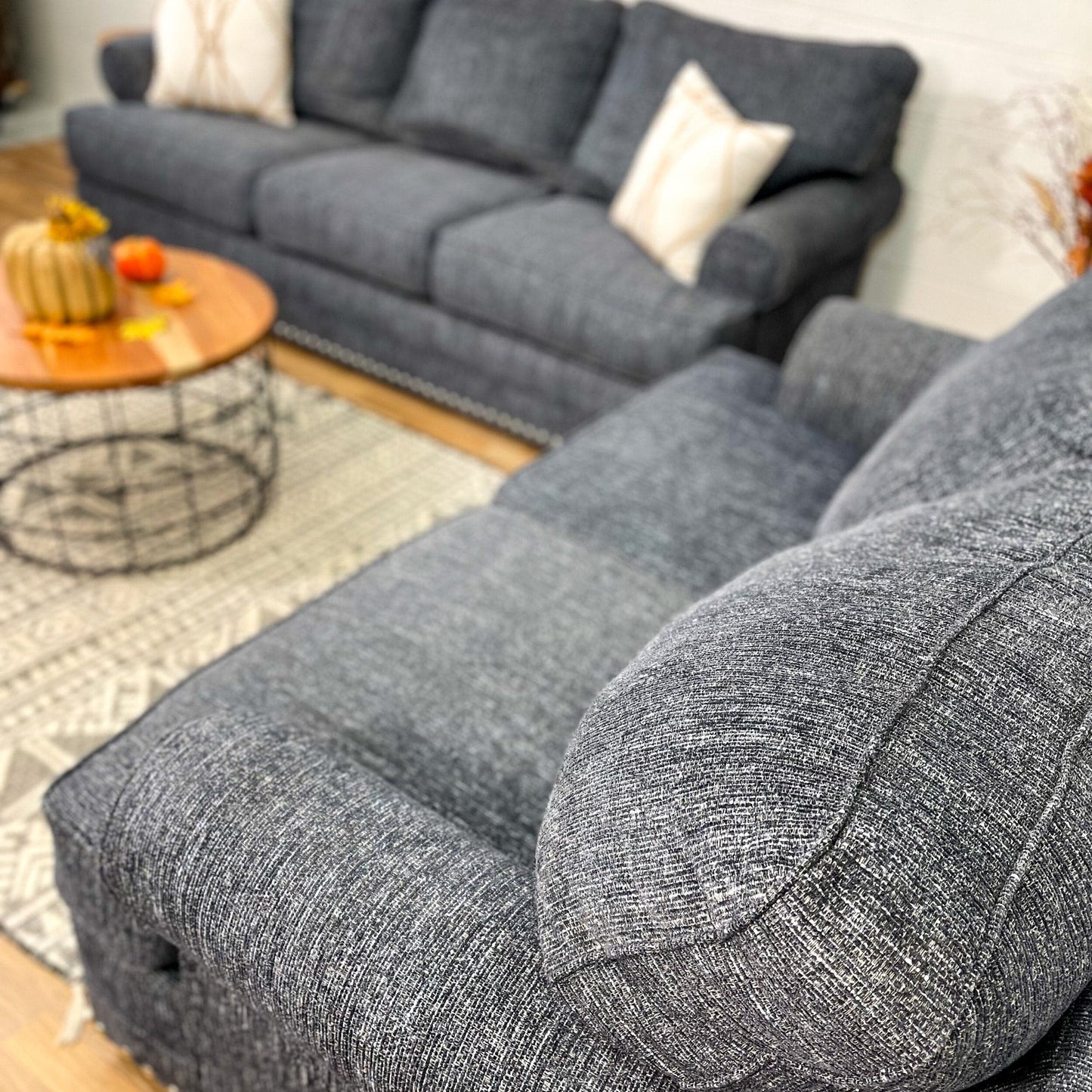 Large Couch + Loveseat Set w/Nailhead trim - Pull Up A Couch