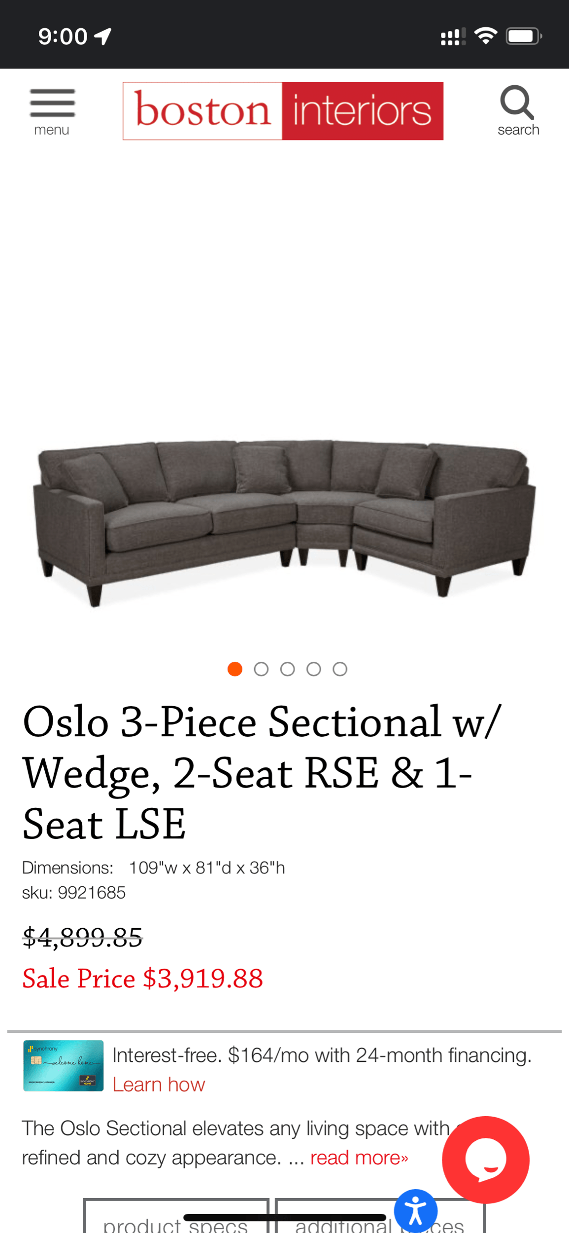 Rowe 3pc Sectional w/ Wedge - Pull Up A Couch