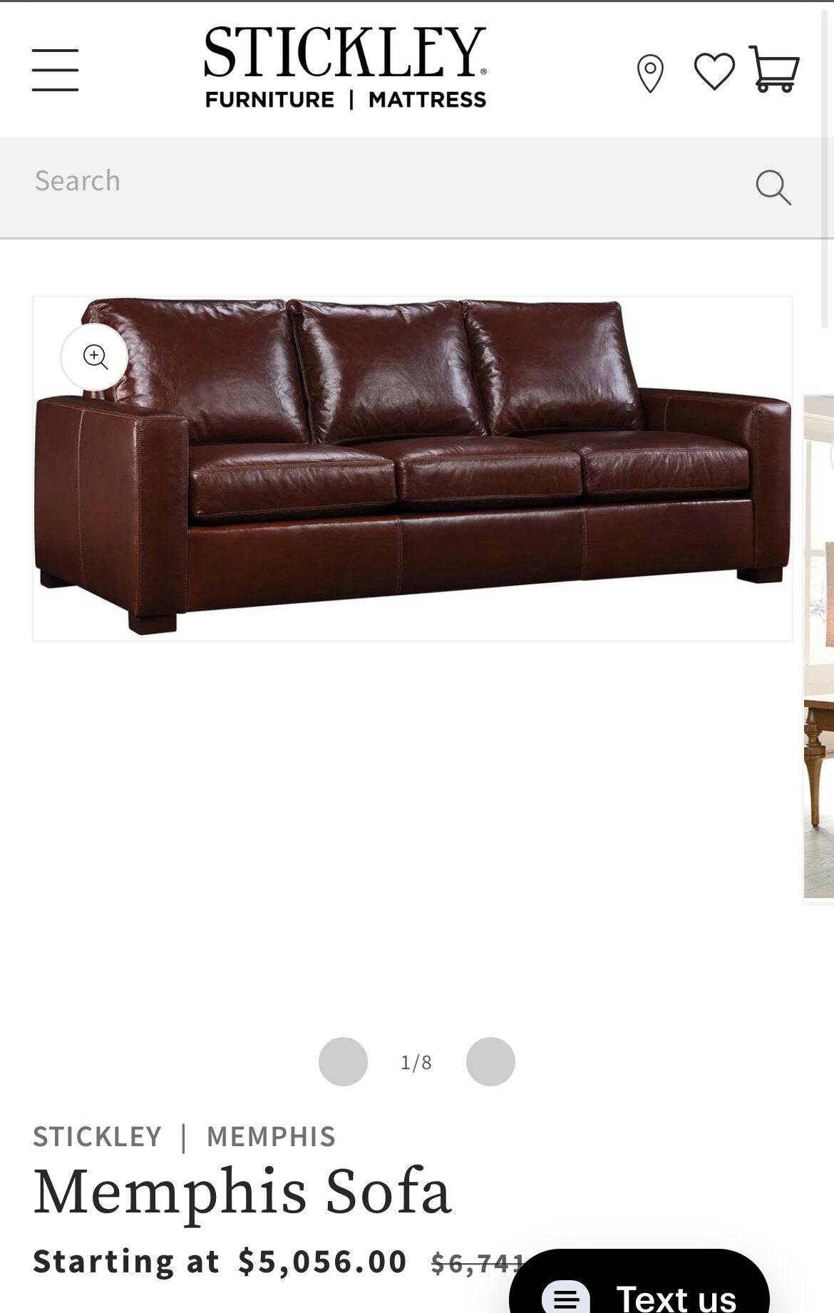 Stickley Memphis 3-seat Italian Leather Sofa - Pull Up A Couch